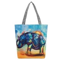 new women canvas handbag animal print shoulder bag large capacity casu ...
