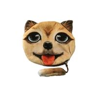 New Cute Women Coin Purse Dog Face Animal Head Cartoon Print Zipper Closure Mini Wallet Small Clutch Bag