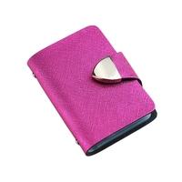 New Fashion Women Card ID Holder Faux Leather Fold Design Multiple Card Slots Business Card Holder