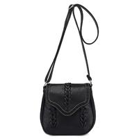 New Fashion Women Crossbody Bag PU Leather Hollow Out Woven Braided Vintage Casual Shoulder Bag