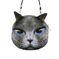 new cute women shoulder bag cat face cartoon print zipper closure mess ...