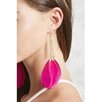 Neon Feather Drop Earrings