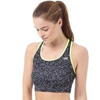 New Balance Womens Accelerate Printed Running Crop Top Black Digital Ovals