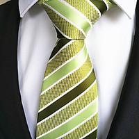 New Green Striped Men\'s Tie Formal Suit Necktie Wedding Holiday Gift TIE0010