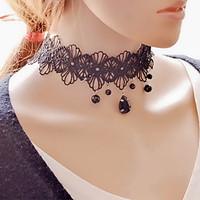 Necklace Choker Necklaces Pendant Necklaces Tattoo Choker Jewelry Daily Casual Tattoo Style Sexy Fashion Lace Fabric 1pc Gift Black-White