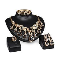 New Products 18k Gold Jewelry Romantic Necklace Jewelry Sets For Bridal Bijoux