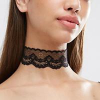 Necklace Choker Necklaces Tattoo Choker Jewelry Party Daily Casual Tattoo Style Fashion Lace 1pc Gift Black