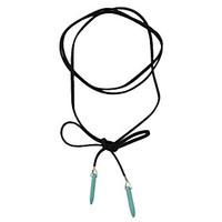 Necklace Choker Necklaces Tattoo Choker Jewelry Party Daily Casual Tattoo Style Fashion Bohemia Birthstones Leather Acrylic Turquoise 1pc