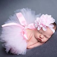 Newborn Princess Vintage Photography Prop Birthday Headband and Skirt Sets(0-5Month)