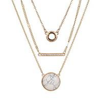 Necklace Pendant Necklaces / Chain Necklaces Jewelry Daily / Casual Double-layer / Fashion Alloy / Gem Gold 1pc Gift