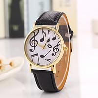 New School Student Watch Men Watch Music Pattern Leather Watch Unisex Watch Women Watch Strap Watch