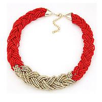 Necklace Collar Necklaces Jewelry Daily / Casual Fashion Alloy / Fabric Black / Yellow / Red / Green 1pc Gift
