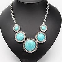 Necklace Statement Necklaces / Vintage Necklaces / Pendants Jewelry Wedding / Party / Daily / Casual Alloy / Turquoise Silver 1pc Gift
