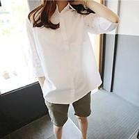 New large size women long sleeve sweet temperament bat sleeve hollow loose white shirt embroidered blouse