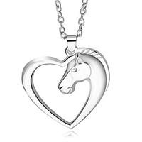 Necklace Heart Horse Pendant Necklace Jewelry Party / Daily Unique Design Alloy Coppery 1pc Gift