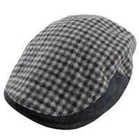 New Casual Men Women Winter Plaid Wool Blend Flat Cap Cabbie Hats Newsboy