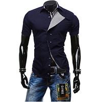 New Spring Men Cotton Shirts Style Solid Color Shirt For Men Short Sleeve Dress Designer Clothes Skinny Mens Shirts