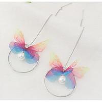 new drop earrings lady girls euramerican fashion sweet butterfly peal  ...