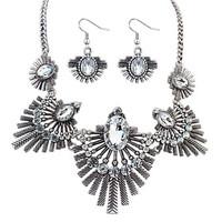 Necklace/Earrings Jewelry Euramerican Fashion Bohemian Rhinestone Alloy Jewelry 1 Necklace 1 Pair of Earrings ForWedding Party