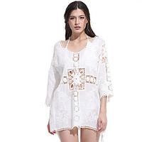 New Big Yards Bask in a Blouse Women Summer Loose Beach Coat Transparent Bikini Blouse Sunscreen Blouse