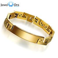 new 18k gold plated bracelet for men jewelry titanium steel thick rock ...