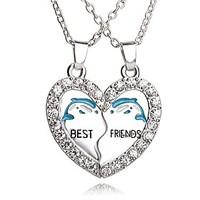 Necklace Non Stone Pendant Necklaces Jewelry Thank You Party Daily Valentine Heart Unique Design Heart Alloy Women Men Couples 1pc Gift