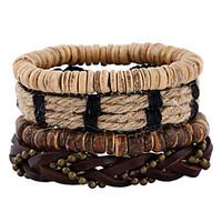 New National Style Coconut Shell Multi Layer Woven Bracelet