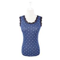 New Stylish Lace Collar Fitting Vest Style Dress Navy Blue