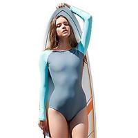 new summer beach fashion long sleeve one piece swimwear 2 color patchw ...