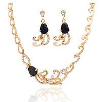 new fashion trendy zircon necklace set for womennecklace earringsjewel ...