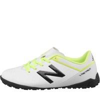 New Balance Junior Visaro Control TF Astro Football Boots White/Toxic/Black