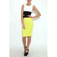 Neon Contrast Bodycon Midi Dress