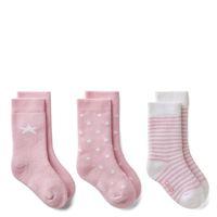 Newborn Three-pack Socks - California Pink
