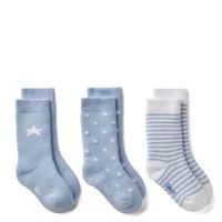 Newborn Three-pack Socks - Hamptons Blue