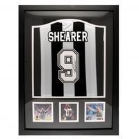 newcastle united fc shearer signed shirt framed