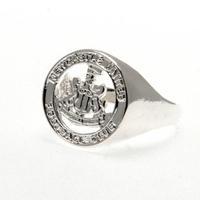 newcastle united fc silver plated crest ring small