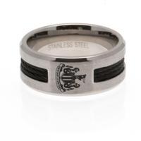 newcastle united fc black inlay ring small