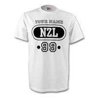 New Zealand Nzl T-shirt (white) + Your Name (kids)