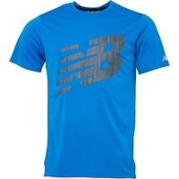 New Balance Mens Accelerate Printed Running Top Electric Blue