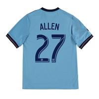 new york city fc home shirt 2017 18 kids with allen 27 printing blue