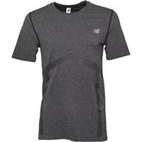 new balance mens engineered seamless running top black marl