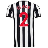 Newcastle United Home Authentic Shirt 2017-18 with Clark 2 printing, Black/White