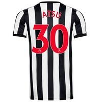 Newcastle United Home Authentic Shirt 2017-18 with Atsu 30 printing, Black/White