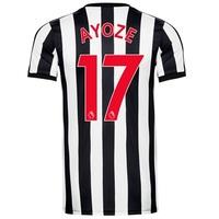 Newcastle United Home Authentic Shirt 2017-18 with Ayoze 17 printing, Black/White