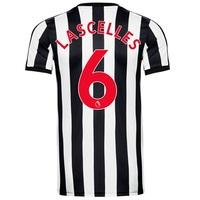 Newcastle United Home Authentic Shirt 2017-18 with Lascelles 6 printi, Black/White