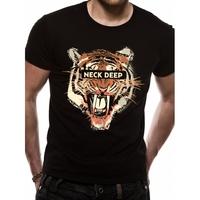 neck deep tiger mens x large t shirt black