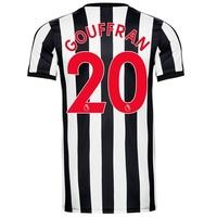 Newcastle United Home Authentic Shirt 2017-18 with Gouffran 20 printi, Black/White