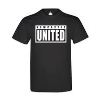 newcastle united mens xl xlarge t shirt black white club crest casual  ...