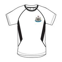 Newcastle United Fc Official Mens White Panel Football Crest T-shirt (medium)