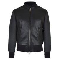 NEIL BARRETT Tattooed Statue Leather Bomber Jacket